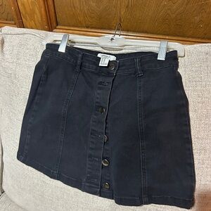 Forever 21 Black Button-Front Mini Skirt